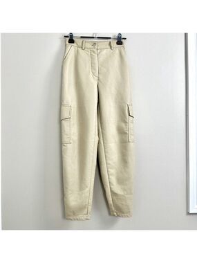 Wilfred Modern Cargo Pant Faux Leather Women's Size 0 Birch Beige